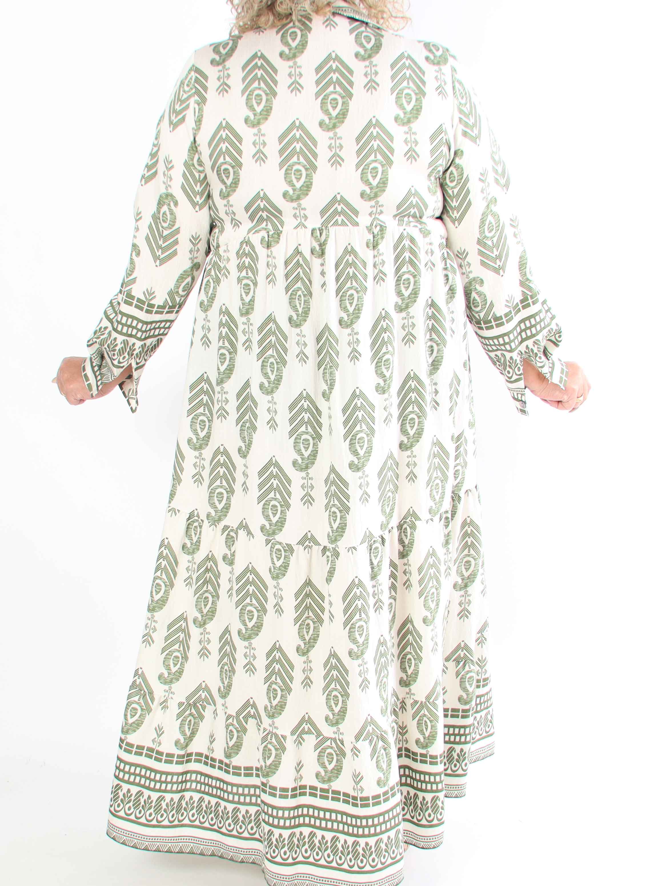 Raina - Lång mönstrad plus size-klänning i viskos